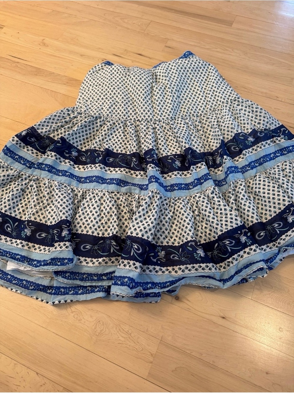 J. Crew Blue and White Printed Cotton Maxi Skirt - Picture 8 of 8